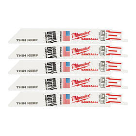 Полотно пиляльне для шабельної пилки Milwaukee THIN KERF універсальне, крок зуба 1.4мм х 150мм, 5шт