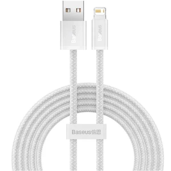 Дата-кабель Baseus Dynamic Series Fast Charging USB (тато) - Lightning (тато) 2m White 2.4A (CALD000502), фото 1