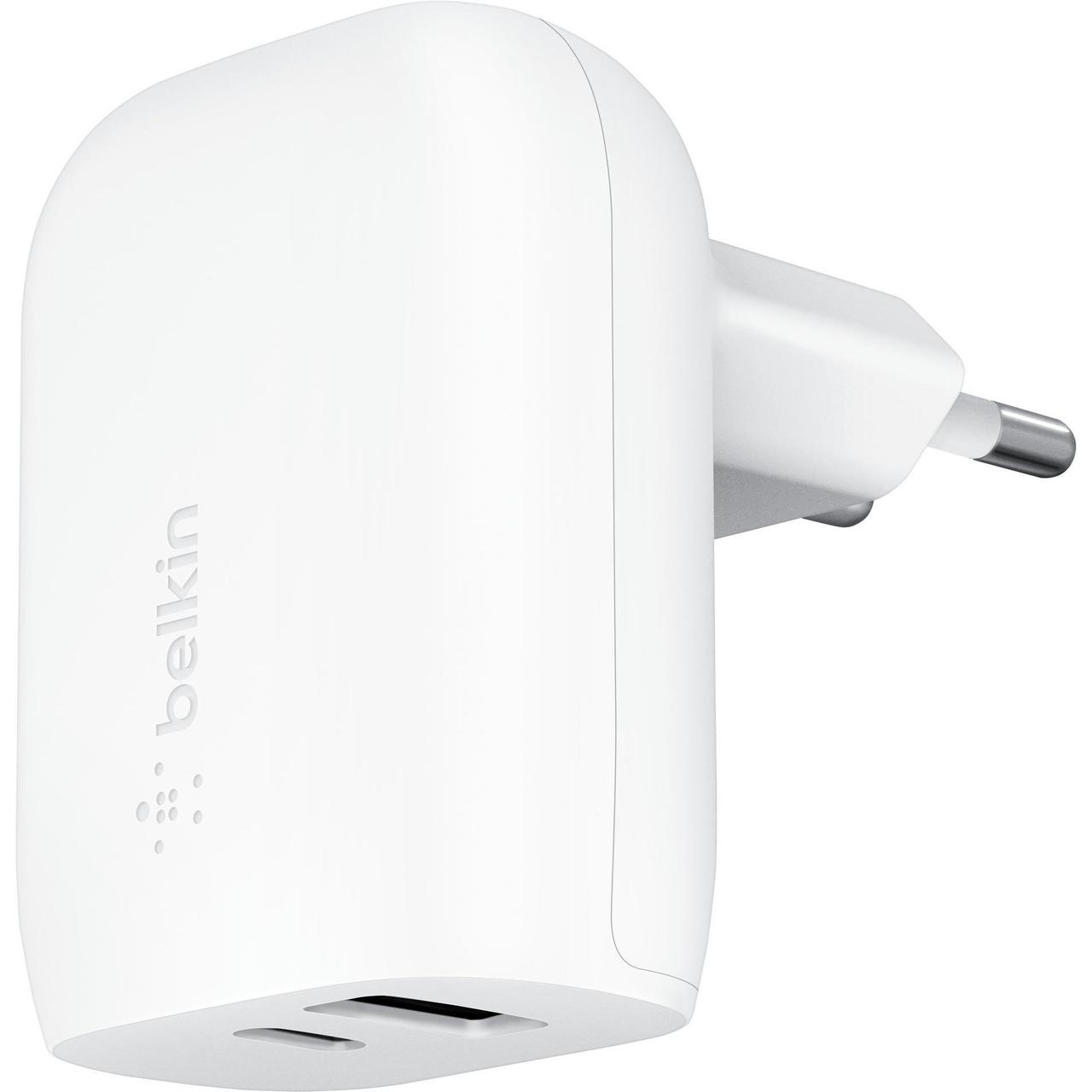 Зарядний пристрій мережевий Belkin 37Вт USB-C PD PPS 25Вт, USB-A 12Вт, білий, фото 1