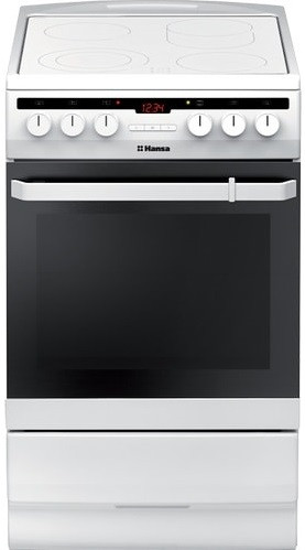 Плита Hansa електрична склокерамічна, 65л, 50x60см, дисплей, конвекція, білий, фото 1