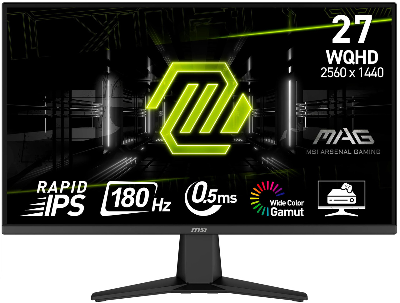 Монітор MSI 27" MAG 275QF 2xHDMI, DP, Audio, IPS, 2560x1440, 180Hz, 0.5ms, sRGB 101%, AdaptiveSync, фото 1