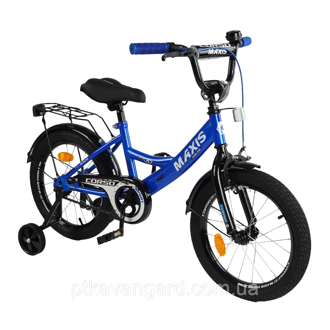 Велосипед дитячий Corso 20" двоколісний MAXIS CL-20316 (дод колеса, ручне гальмо) синій, фото 1
