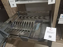 Сушка для посуду висувна фасад 600мм Virno Style нержавіюча сталь з дотягувачем