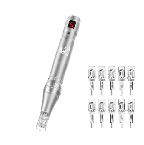 Апарат для мезотерапії Dermapen Сріблястий 10 картриджів