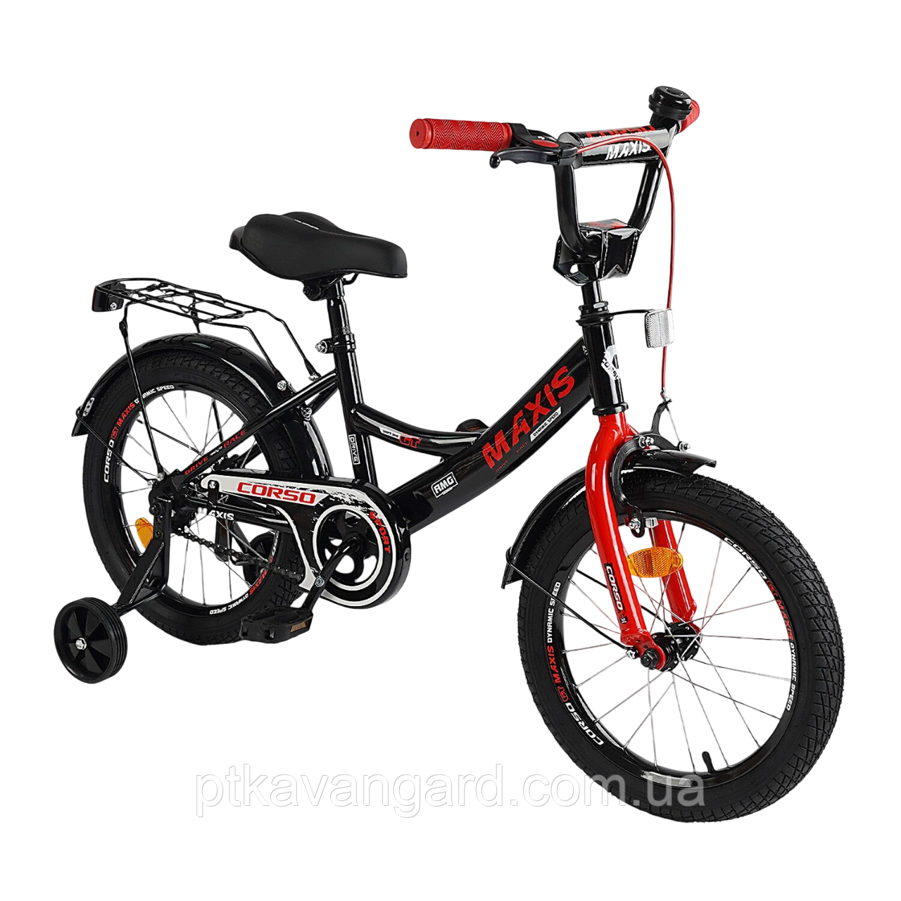Велосипед дитячий Corso 20" двоколісний MAXIS CL-20215 (дод колеса, ручне гальмо) чорний, фото 1