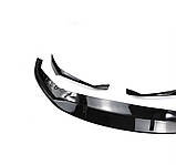 Накладка переднього бамперу BMW G30 G31 рестайл M Performance чорний глянець (губа, спліттер), фото 3