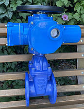 Засувка з гумованим клином Ду 100 з електроприводом