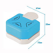 Кутовий діркопробивач - 3 радіуси: 4, 7, 10 мм - Скруглювач кутів R4 / R7 / R10 - blue, фото 7