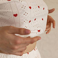 Жіноча піжама Lesko SM24107AYH XL футболка та шорти біла з червоними сердечками 5 шт., фото 3