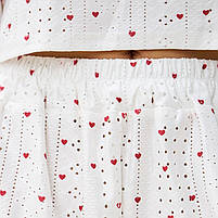 Жіноча піжама Lesko SM24107AYH XL футболка та шорти біла з червоними сердечками 5 шт., фото 6