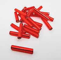 Бісер чеський Preciosa Стеклярус блискучий 962 / 97070 розмір 5" 12 мм Червоний 5 грам