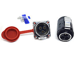 Герметичний роз'єм з квадратним фланцем LP24 3Pin 3 контакти