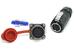 Герметичний роз'єм з квадратним фланцем LP24 12Pin 12 контактів