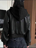 Жіноча Куртка-бомбер, 46-48, 50-52, 54-56, 58-60, Чорна/чорний, чорний/сірий, мокко/мокко.шкіра на замші.