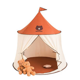 Дитячий ігровий намет з ведмедиком «Чарівний замок» для хлопчиків і дівчаток 130×110×110 см