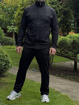 Чоловічий спортивний костюм LONN , на замку, прямі штани, повномірний ,M, Чорний