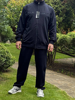 Чоловічий спортивний костюм Fore великих розмірів 3XL–7XL, прямі штани,XXL, Темно-синій