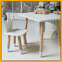 Дерев'яний комплект дитячий столик і стільчик, красиві дитячі меблі для розвитку творчості та іго| ХІТОВИЙ
