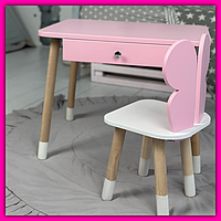 Комплект меблів столик дитячий з шухлядкою та стільчиком, набір меблів малюкові для творчості ігор і | ХІТОВИЙ
