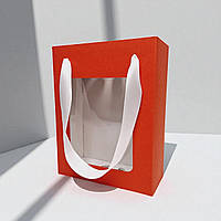 Коробка подарункова з пакетом (210х160х70мм.) червоно-біла