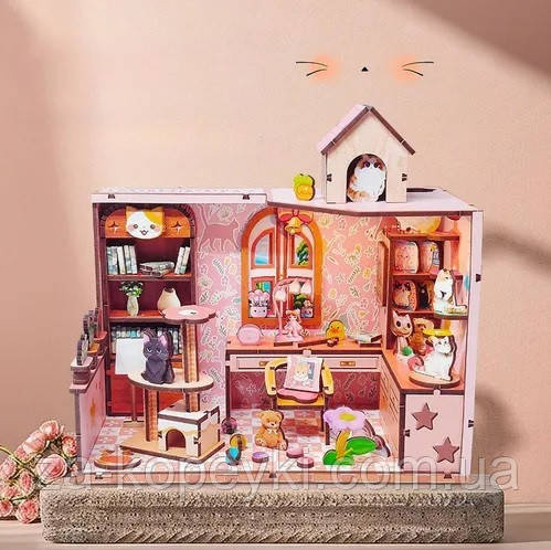 Румбокс Котячий будиночок DIY Miniature Room Kit Cat House SJ-014, фото 1