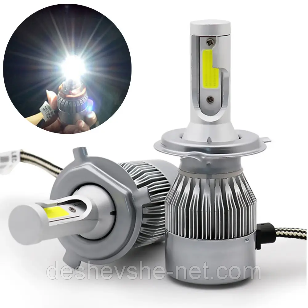 2 шт. Світлодіодні лампи H7 для автомобіля. Led H7 5000Lm 45W