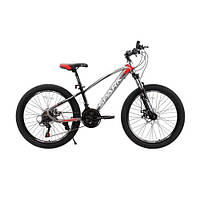 Велосипед SPARK SHARP JR. (колеса — 24", сталева рама — 12") сірий із чорним