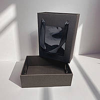 Коробка подарункова з пакетом (210х160х70мм.) чорна