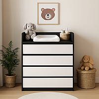 Комод пеленальний Еверест Мікс 80×45×101 см венге/білий, телескопи + пеленатор від складу