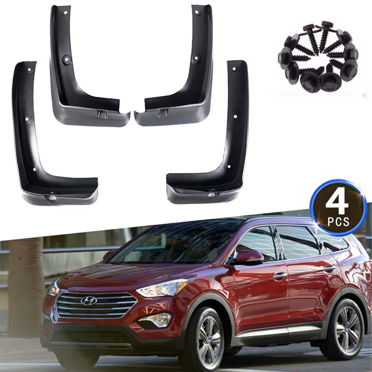 Брызговики для Hyundai Santa Fe 2012-2018 комплект 4 шт (BHY451321), фото 1