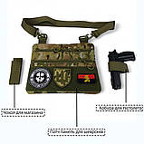 Чоловіча тактична сумка барсетка, Рюкзак чоловічий військовий тактичний, Нагрудна сумка кобура, фото 9