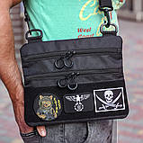 Чорна чоловіча сумка нагрудна тактична, Тактичний універсальний рюкзак, Чоловіча сумка рюкзак слінг, фото 2