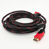 Кабель посилений 5м перехідник адаптер HDMI-HDMI тато-тато аудіо відео шнур в обмотці, фото 2