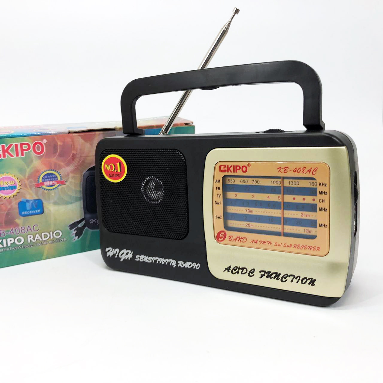 Радіоприймач KIPO KB-408 AC потужний радіо FM c usb живлення від батареї R20 або від мережі, фото 1