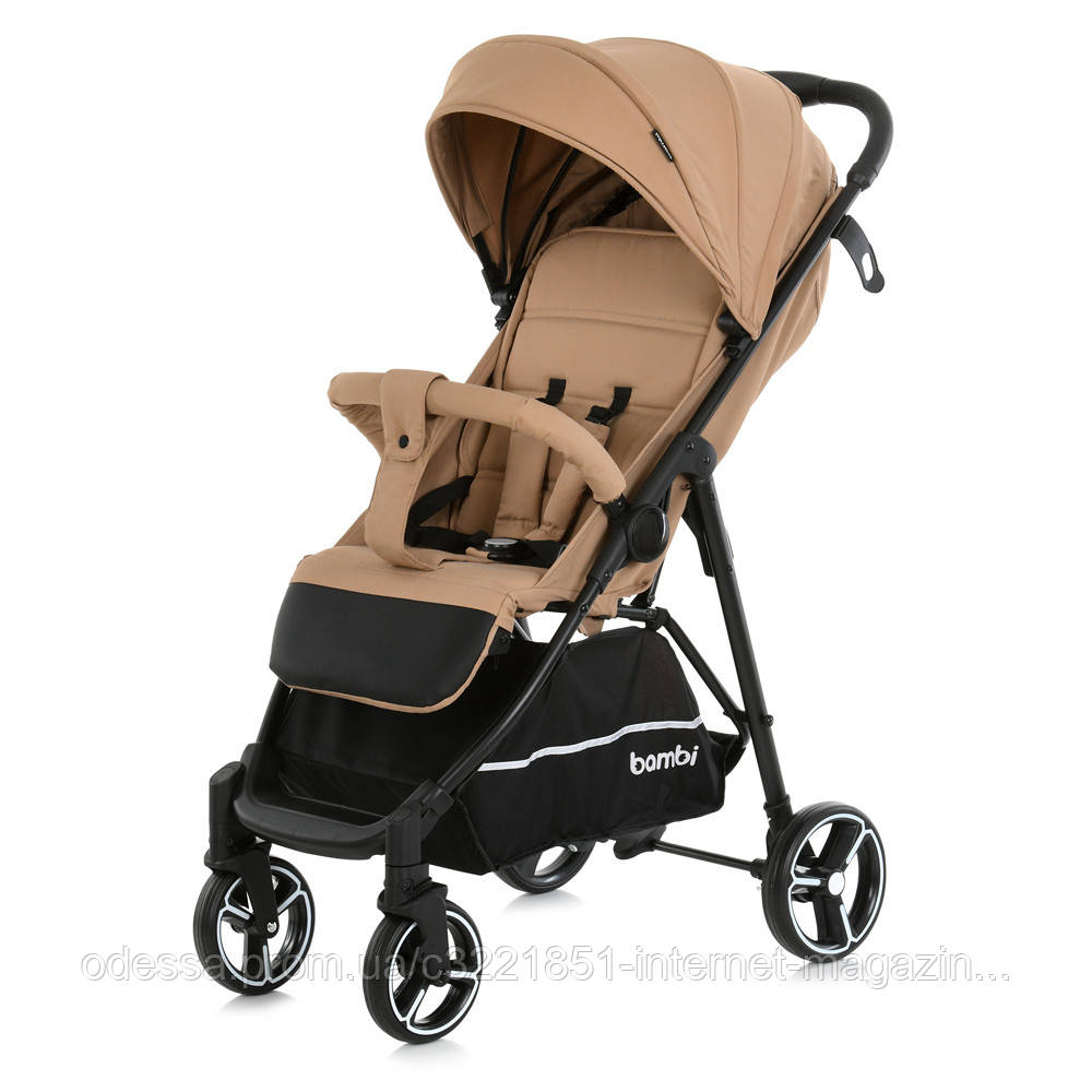 Коляска дитяча прогулянкова Bambi M 4249-2 Beige Matt (розкладена 51*83*105 см, складена 27*51*79 см, колеса: передні 6,5", задні