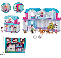 Ігровий ляльковий будиночок, Іграшковий дитячий будиночок з ляльками меблями, Гарний ляльковий будинок з меблями з фігурками