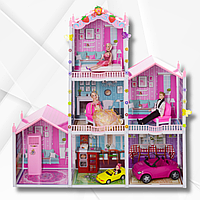 Іграшковий будиночок з фігурками та меблями, Будинок для ляльок з меблями, Великі лялькові будиночки, Цікавий гарний будиночок