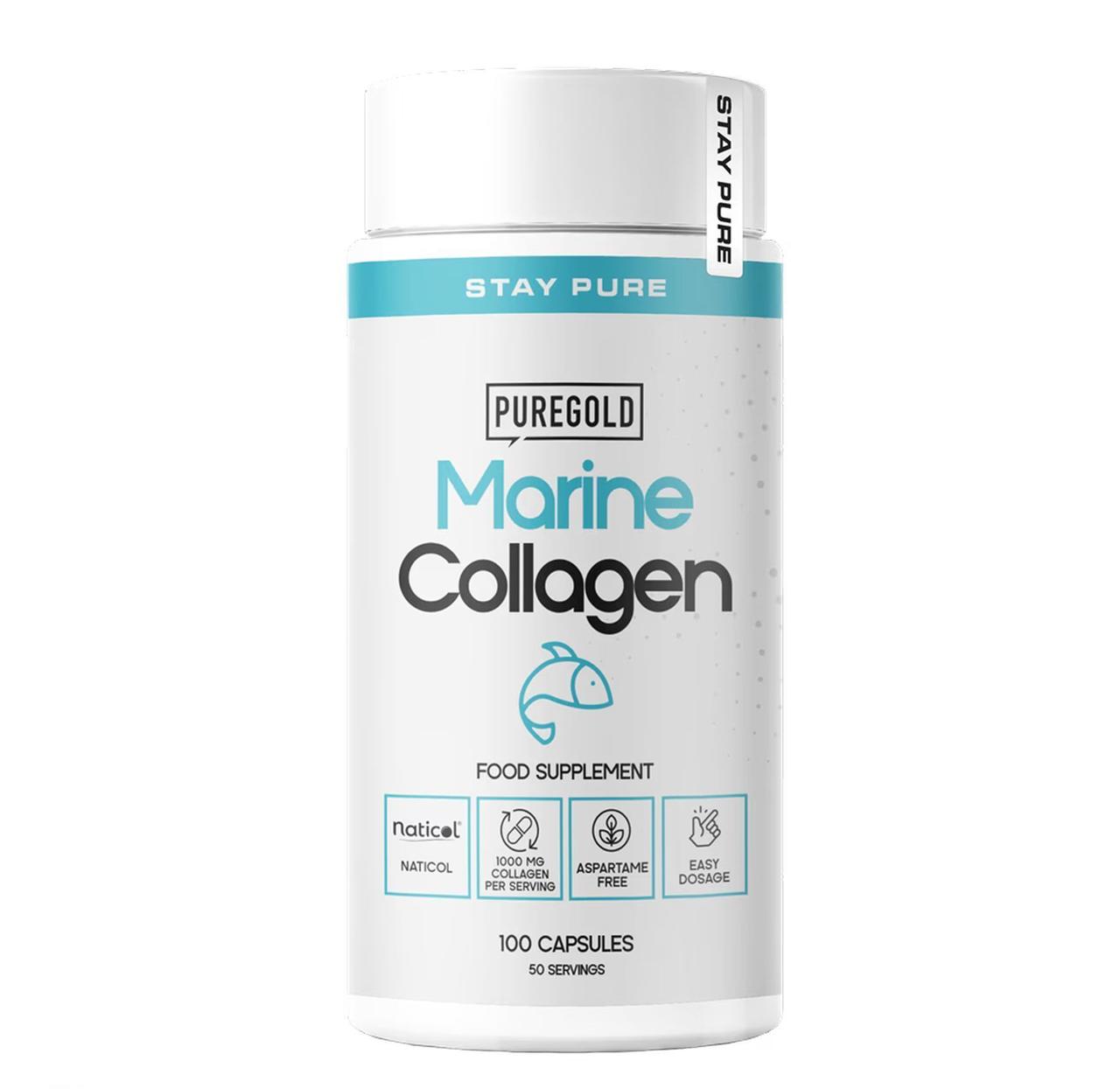 Морський колаген Pure Gold Marine Collagen, 100 капсул, фото 1