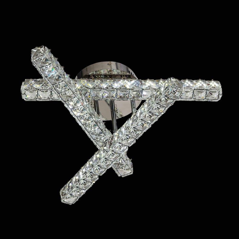 Стельова кришталева люстра в хромі 3200-6000К 54Вт IP20 на пульті