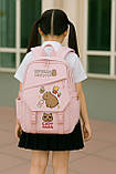 Рюкзак шкільний для дівчинки Капібара. Дитячий рюкзак ранець Capibara Чорний, фото 2