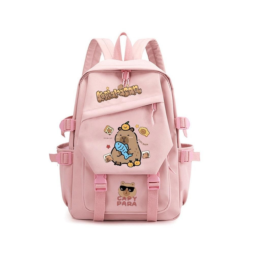 Рюкзак шкільний для дівчинки Капібара. Дитячий рюкзак ранець Capibara Рожевий, фото 1