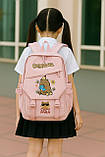 Рюкзак шкільний для дівчинки Капібара. Дитячий рюкзак ранець Capibara Рожевий, фото 2