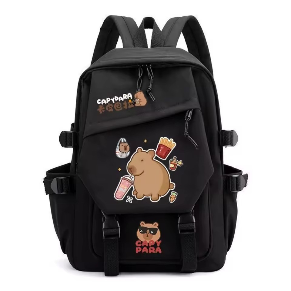 Рюкзак шкільний для дівчинки Капібара. Дитячий рюкзак ранець Capibara Чорний, фото 1