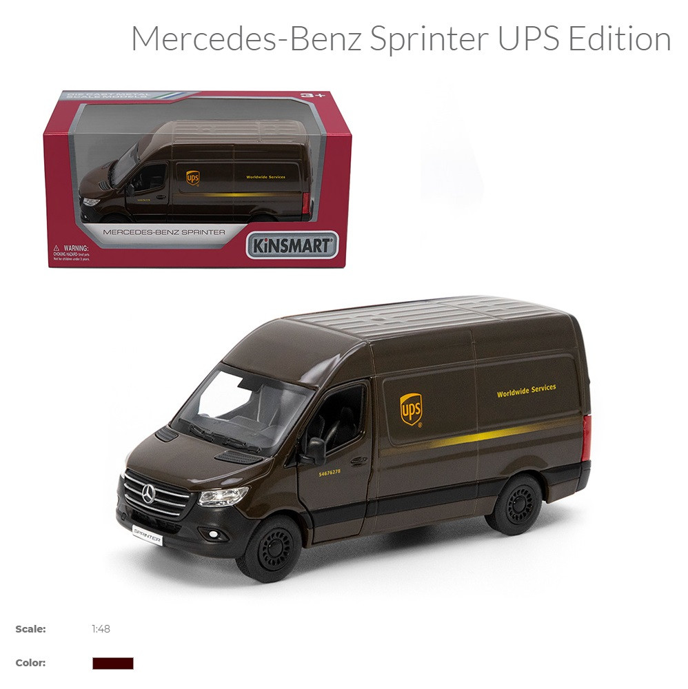 Модель автобус MERCEDES-BENZ 5"" KT5430W Sprinter UPS метал.інерц.відкр.кор./96/, фото 1