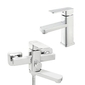 Набір змішувач для ванни та умивальника Venta 87538-1 хром латунь квадратний