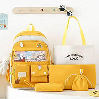 Комплект Kay 5в1: рюкзак + сумка + пенал + косметичка + мішечок 42*30 см в асортименті
