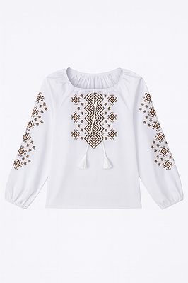 Жіноча вишиванка білий орнамент