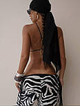 Пляжний комплект купальник і штани чорний чорно-білий, фото 2