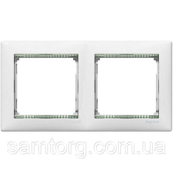 Рамка 2 поста білий/кристал Legrand Valena 774462, фото 1