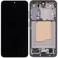 Дисплей модуль тачскрин Samsung S931 Galaxy S25 чорний Amoled оригінал сервісне паковання з рамкою Blue Black GH82-36329E